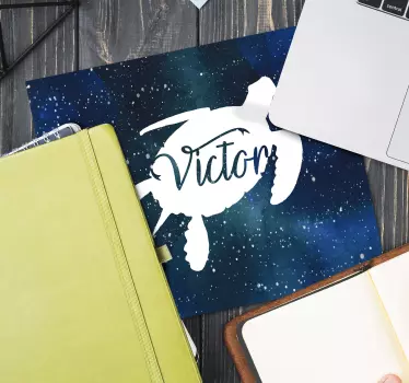 želva se vzorem galaxie a jménem přizpůsobený myší - TenStickers
