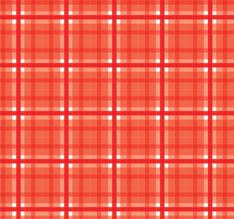 červený gingham vzor Roleta kuchyně - TenStickers