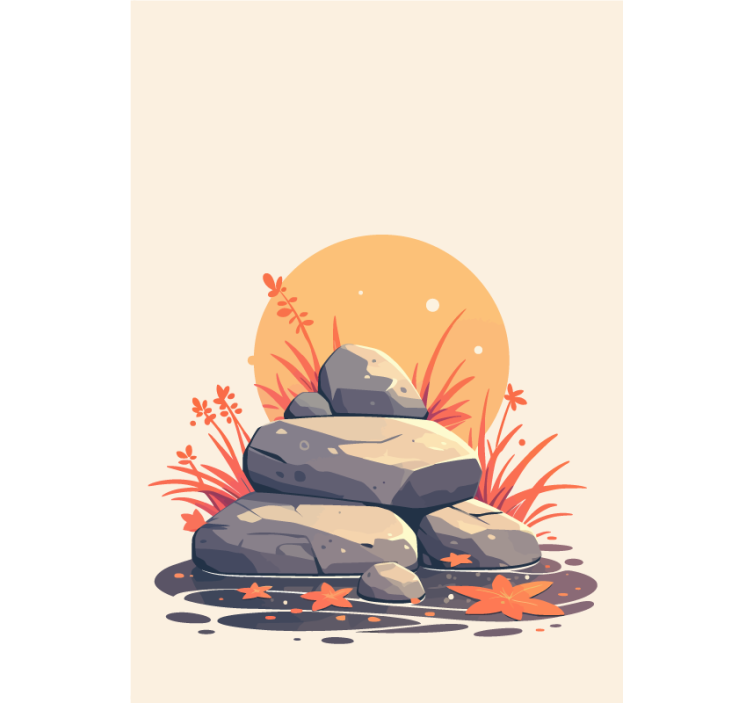 Kameny na vodě Roleta do koupelny - TenStickers