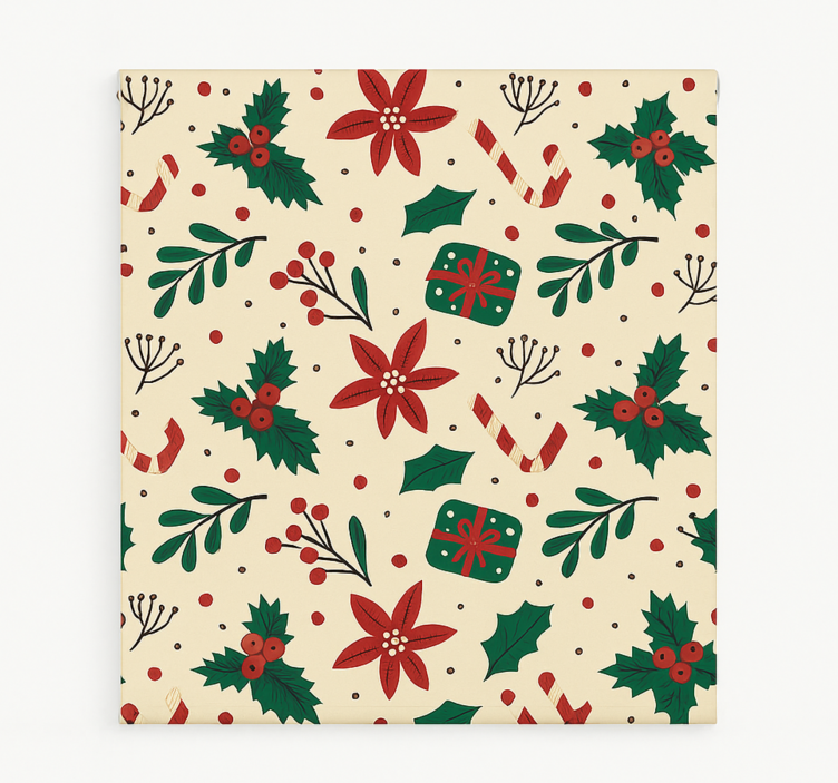 Les s červenými ozdobami Roleta do obývacího pokoje - TenStickers