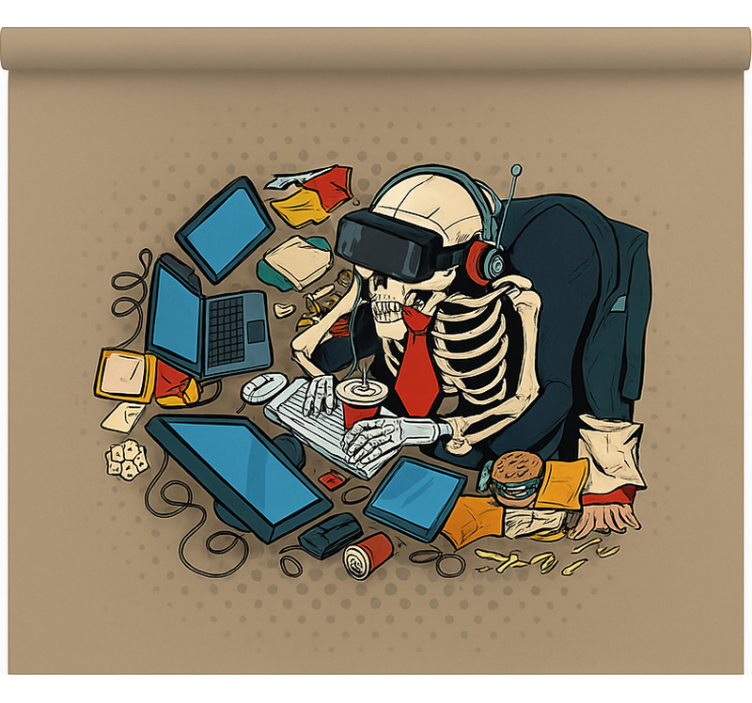 Kostlivec retro hráč Roleta Geek - TenStickers