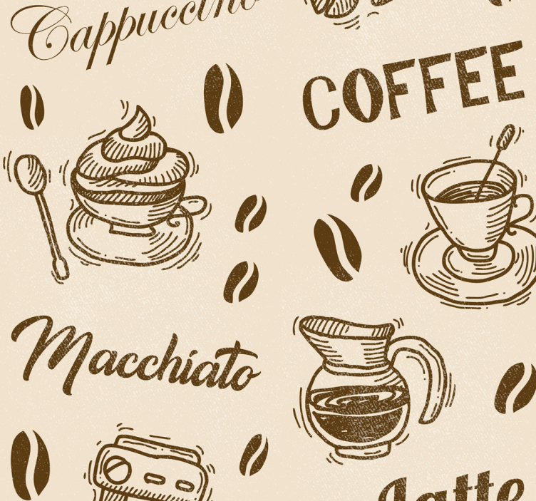 Roleta kuchyně v designu kávových odrůd - TenStickers