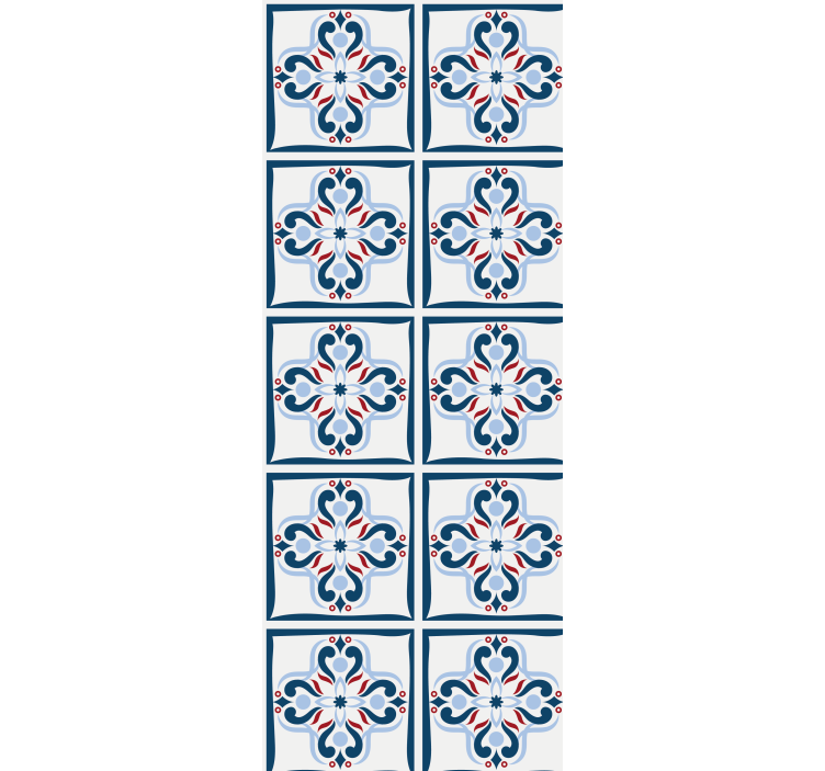 Roleta kuchyně s modro-červenými portugalskými dlaždicemi - TenStickers