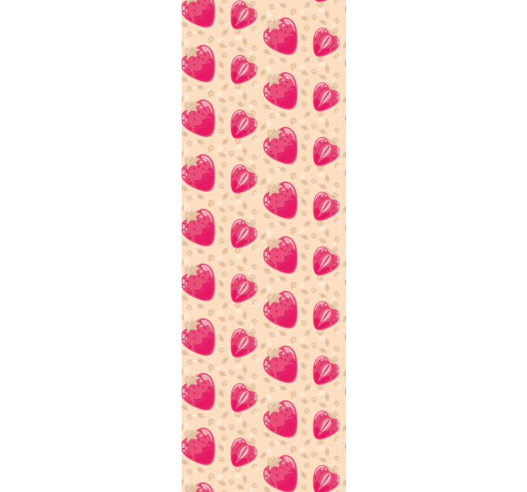Roleta kuchyně s jahodovým vzorem na béžové - TenStickers