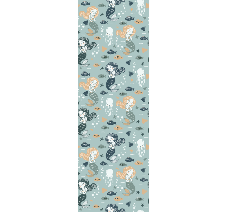 Roleta děti s modrým kouzelným vzorem mořské panny - TenStickers