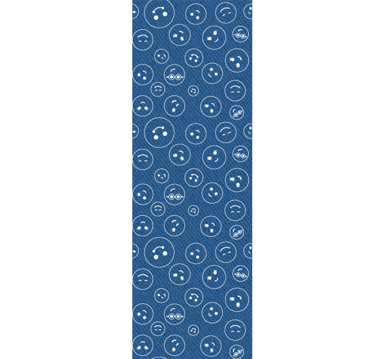 Roleta pro teenagery s modrými usměvavými obličeji - TenStickers