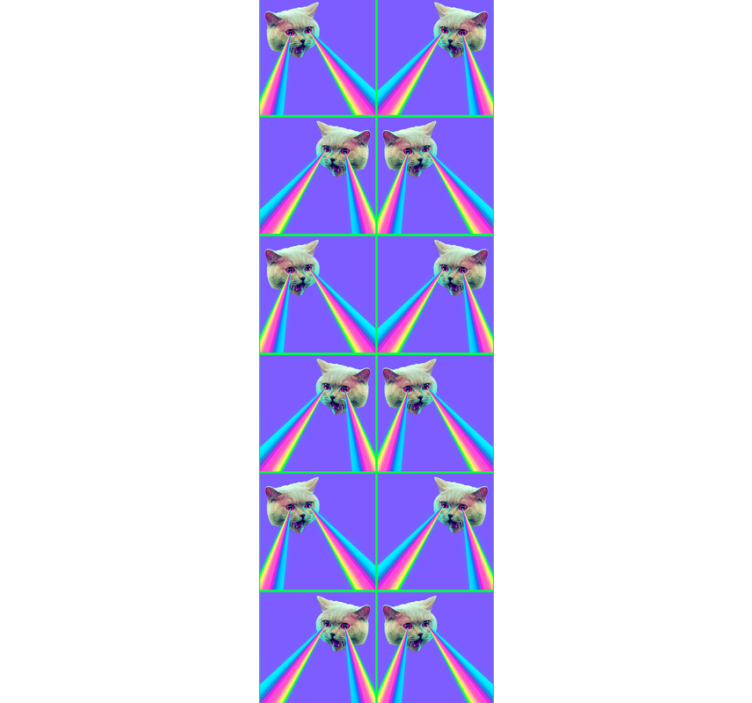 Roleta pro teenagery s laserovou kočkou ve vaporwave stylu - TenStickers