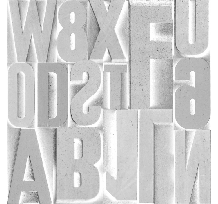 Šedá roleta 3d šedé písmena - TenStickers