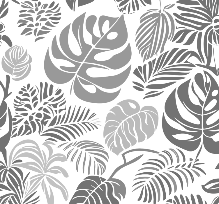 Šedá roleta s motivem listů monstera - TenStickers