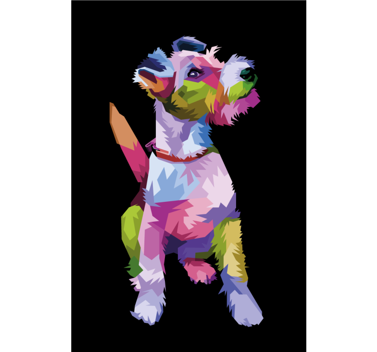 Roleta do obývacího pokoje s geometrickým fox teriérem - TenStickers