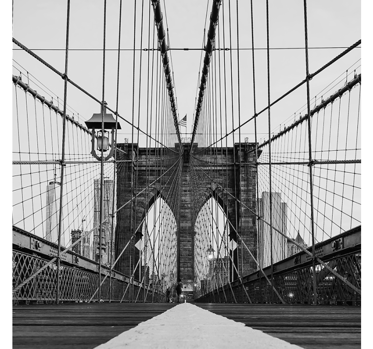 Roleta do obývacího pokoje brooklyn bridge černobílá - TenStickers