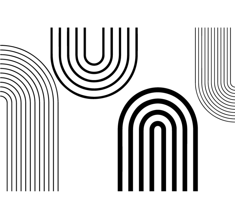 Bílá roleta s tenkými minimalistickými černými oblouky - TenStickers