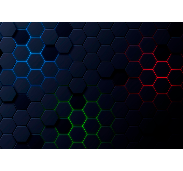 Černá roleta s 3d efektem tmavého hexagonu - TenStickers