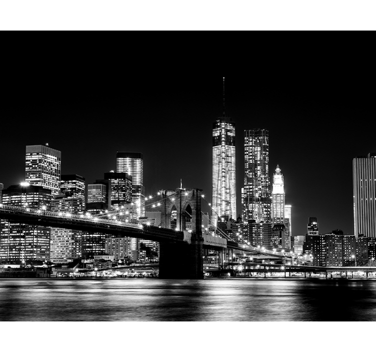 Černá roleta fototapeta new york východní řeka - TenStickers