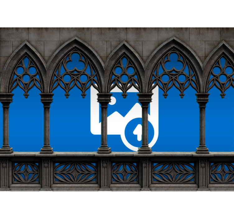 Černá roleta s kameninovým fotomurálem v rámu - TenStickers