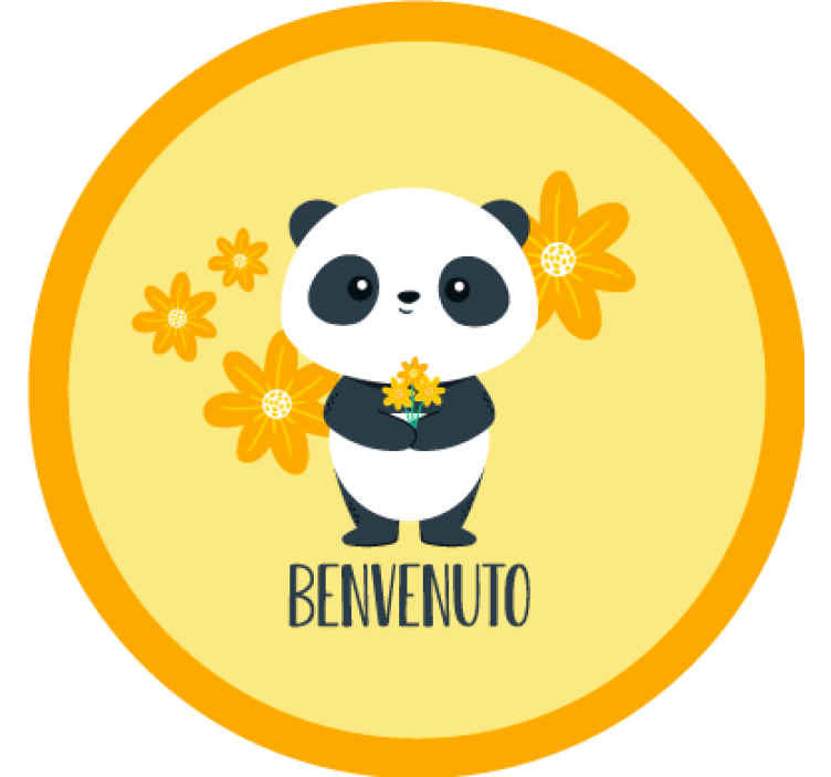 Žlutá roleta panda vítejte v mém pokoji - TenStickers