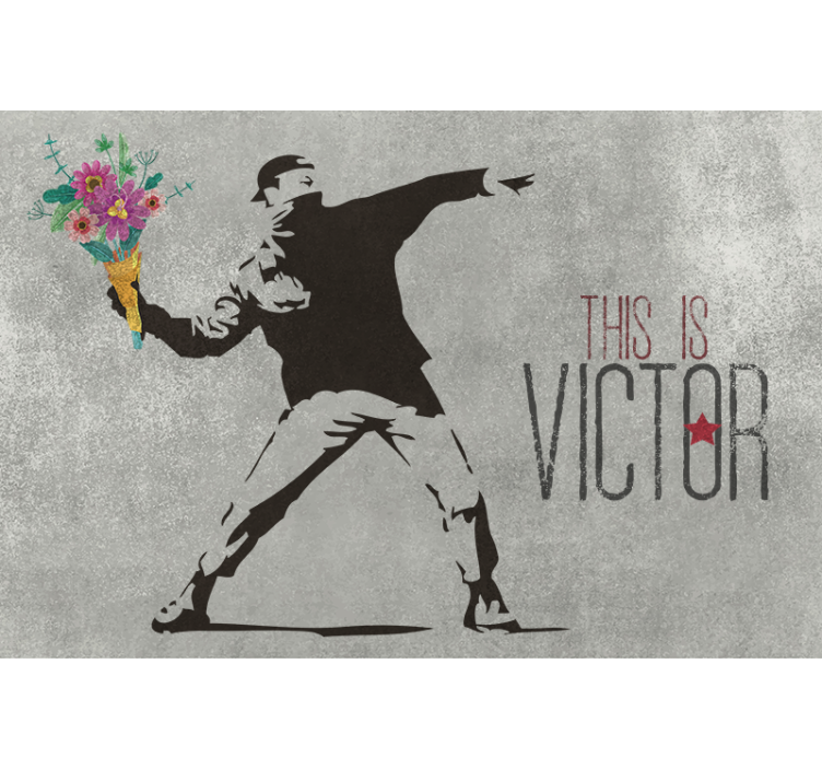 Šedá roleta personalizovaný květinový bouquet - TenStickers