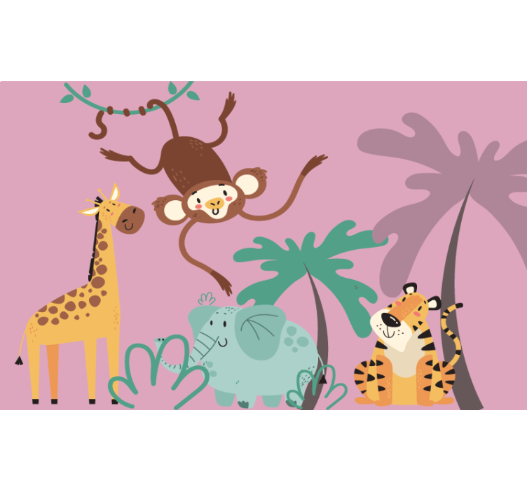 Fialová roleta s barevnými safari zvířaty - TenStickers