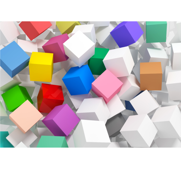 Roleta do obývacího pokoje 3d kostky v různých barvách - TenStickers