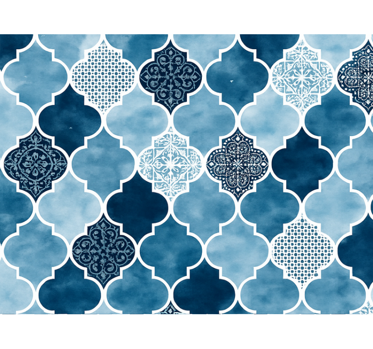 Modrá roleta vodní barevný marocký design - TenStickers