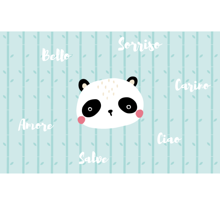 Modrá roleta panda v oblacích - TenStickers