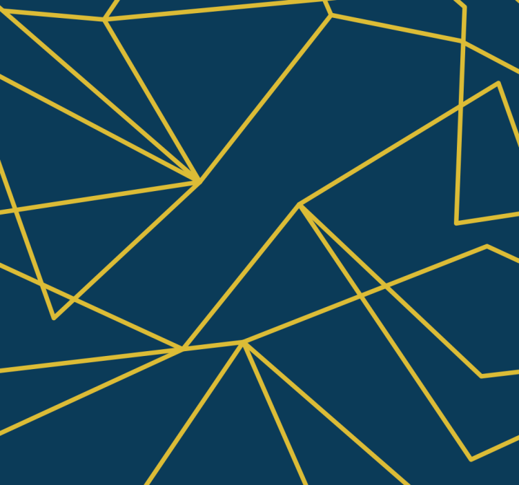 Modrá roleta s geometrickými zlatými liniemi - TenStickers
