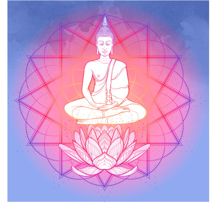 Roleta do obývacího pokoje s meditující buddhou - TenStickers