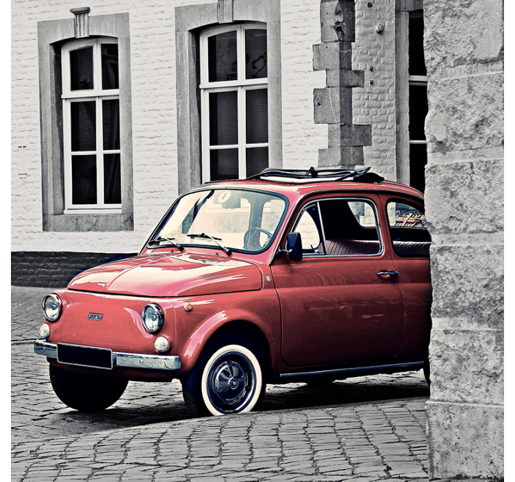 Roleta do obývacího pokoje v retro stylu fiat 500 - TenStickers