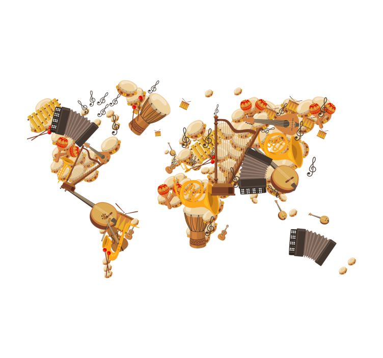 Roleta do obývacího pokoje s mapou hudebních nástrojů - TenStickers