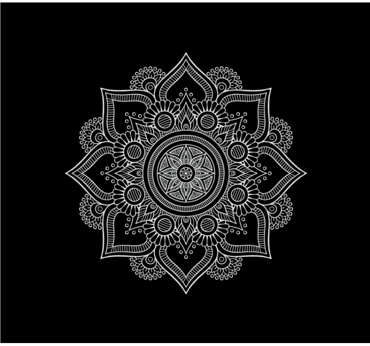 Roleta do obývacího pokoje mandala v černobílé - TenStickers
