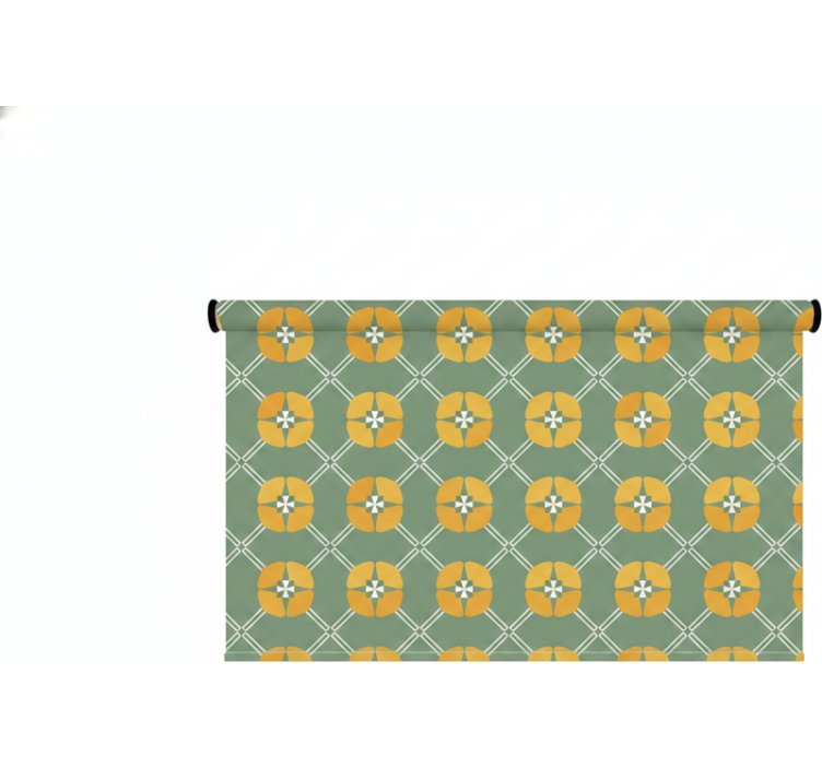 Zelená roleta s vintage zeleným květinovým vzorem - TenStickers