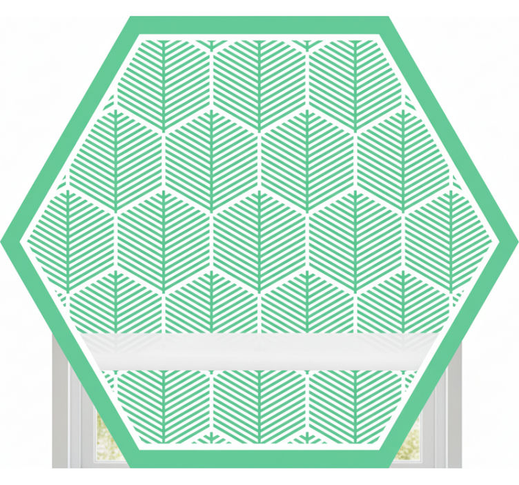 Zelená roleta v hexagonálním tvaru s rostlinami - TenStickers