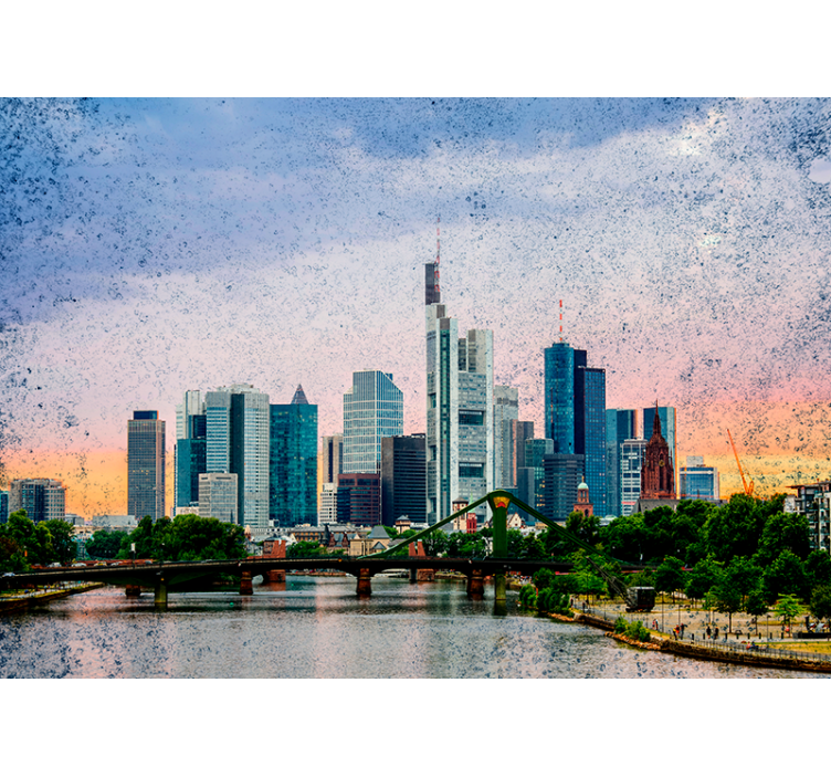 Roleta do obývacího pokoje frankfurtský panorama - TenStickers