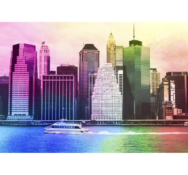 Roleta do obývacího pokoje barevné mrakodrapy manhattan - TenStickers