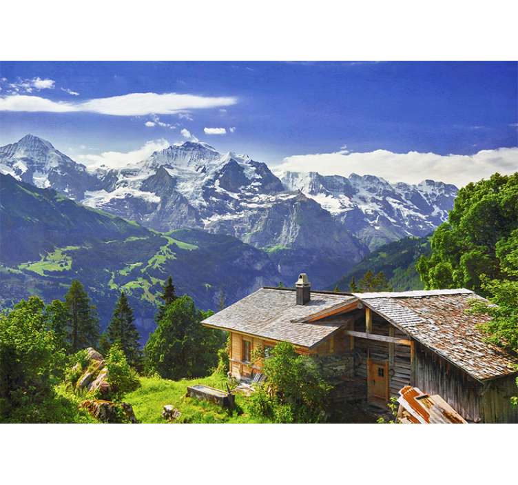 Roleta do obývacího pokoje grindelwaldské hory a louka - TenStickers