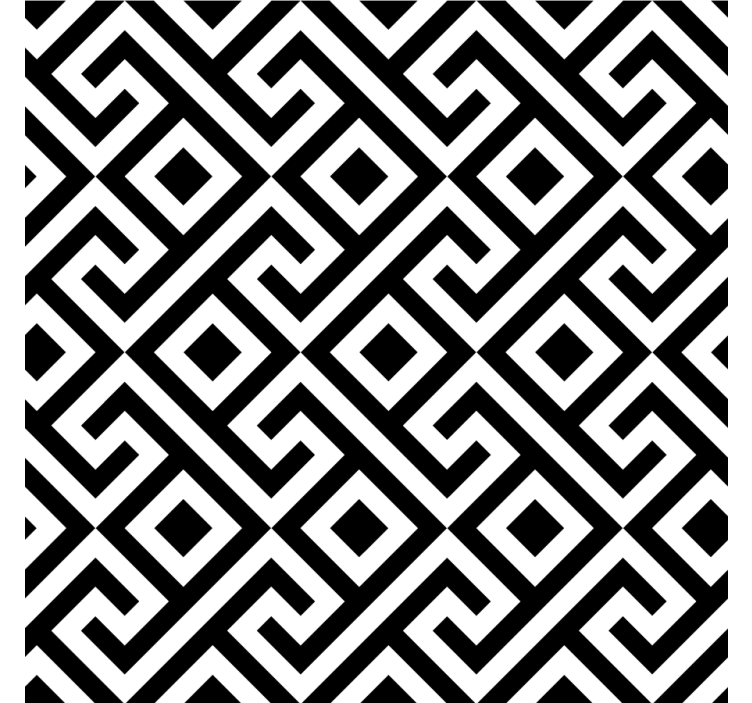 Roleta do obývacího pokoje s geometrickým vzorem černobíle - TenStickers