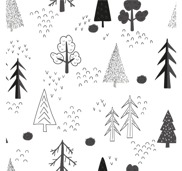 Roleta do obývacího pokoje s bílými minimalistickými stromy - TenStickers