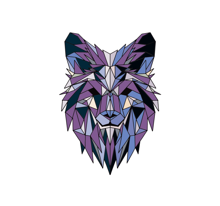 Roleta do obývacího pokoje geometrický vlk - TenStickers