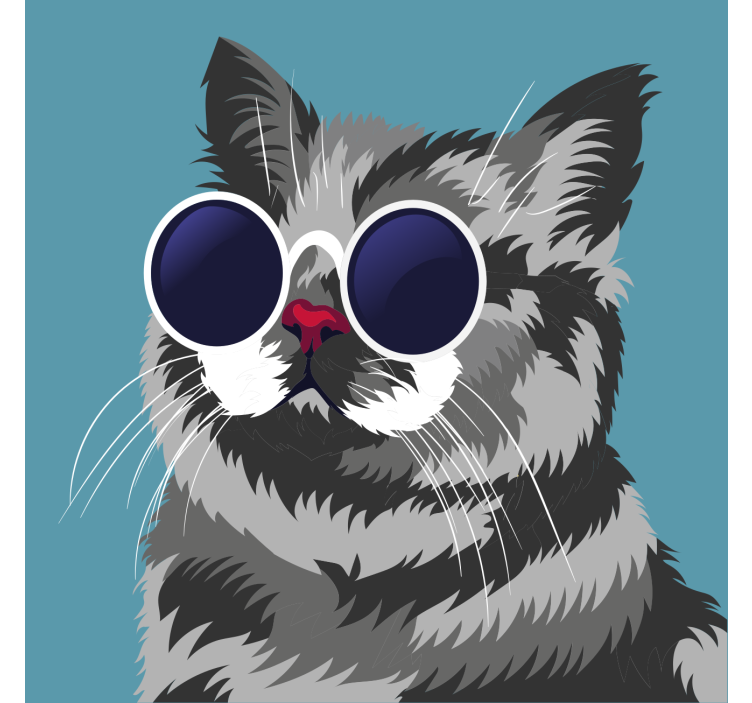 Roleta do obývacího pokoje s vtipným obrazem šedé kočky - TenStickers