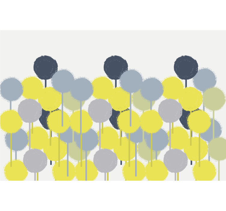 Roleta do obývacího pokoje minimalistické žlutošedé kruhy - TenStickers