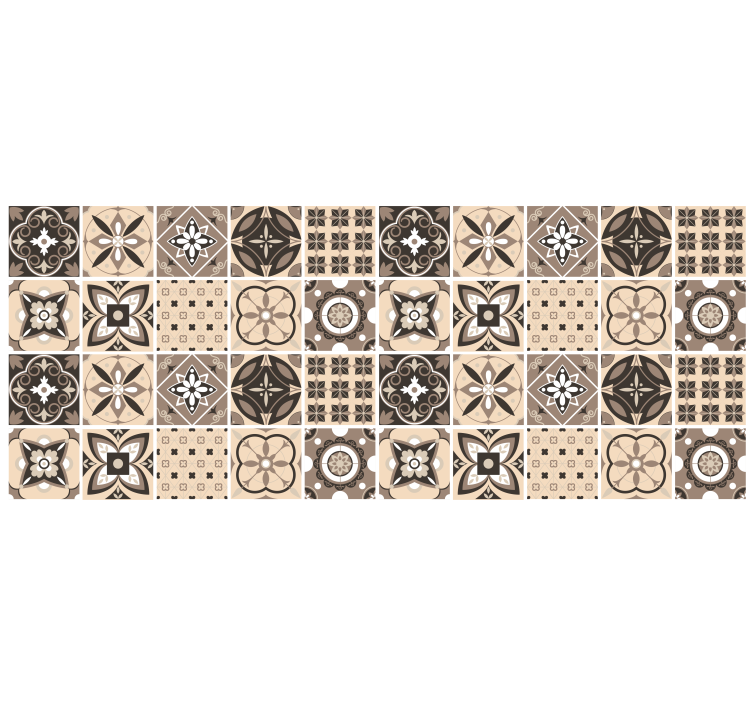 Béžová roleta s geometrickým vzorem dlaždic - TenStickers