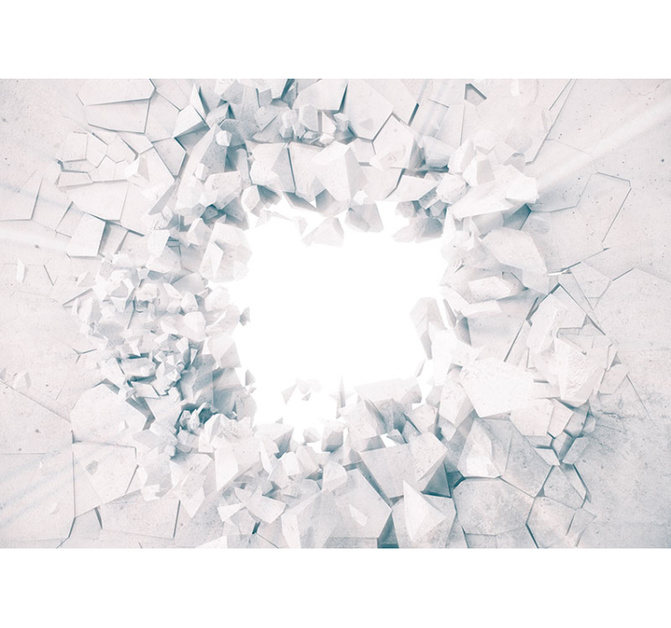 Bílá roleta s explodujícími geometrickými tvary - TenStickers