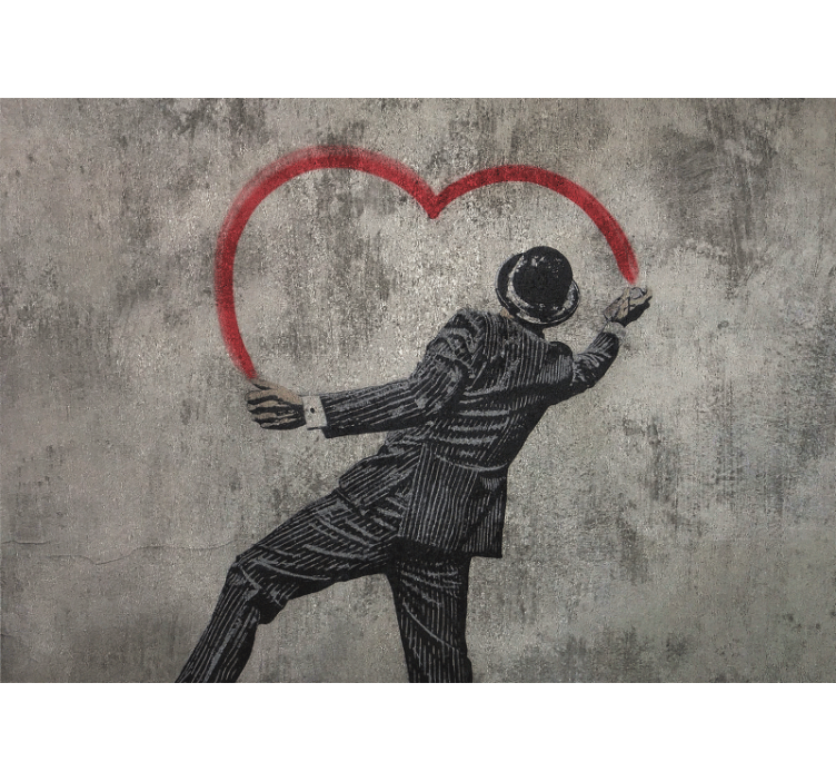 Šedá roleta s banksyho srdcovým graffiti - TenStickers