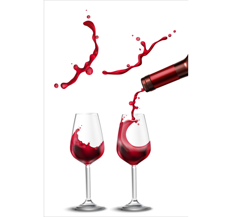 Sklenky vína zábava jídelnaroleta - TenStickers