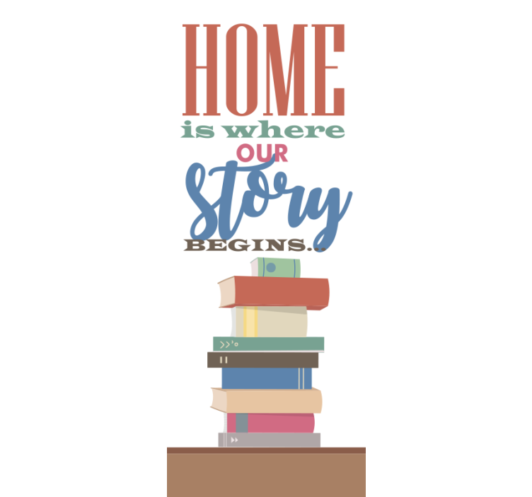 Domácí příběh začíná zde Roleta s textem - TenStickers