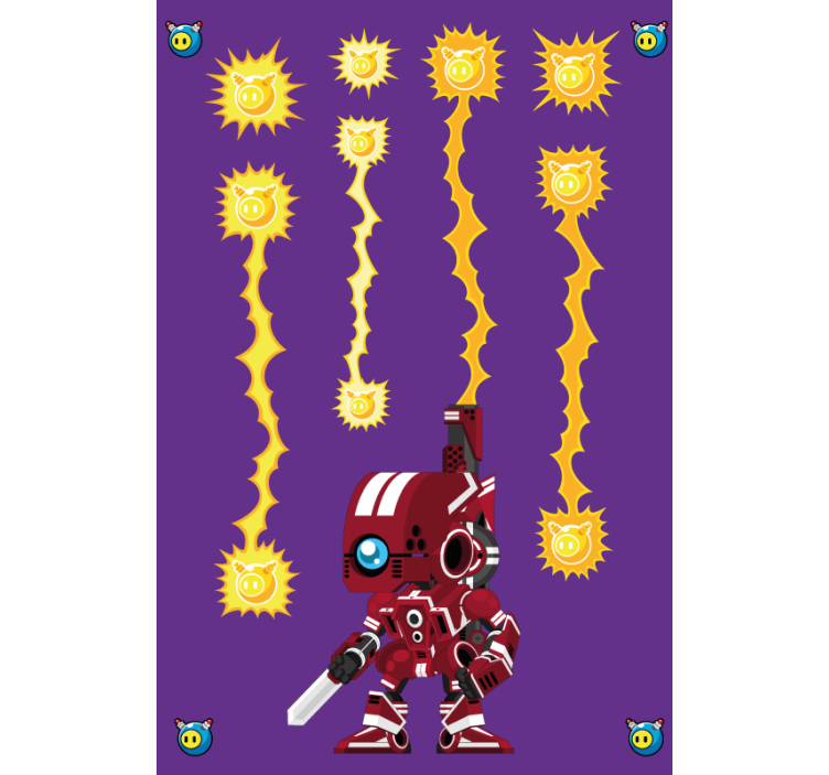 Robot střílí geekové rolety - TenStickers