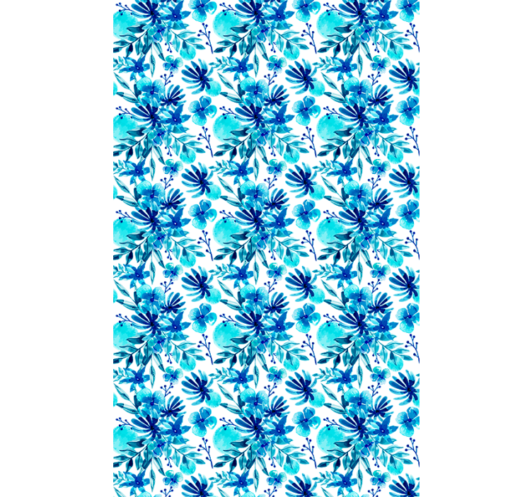 Zářivě modré téma Roleta Květiny a rostliny - TenStickers