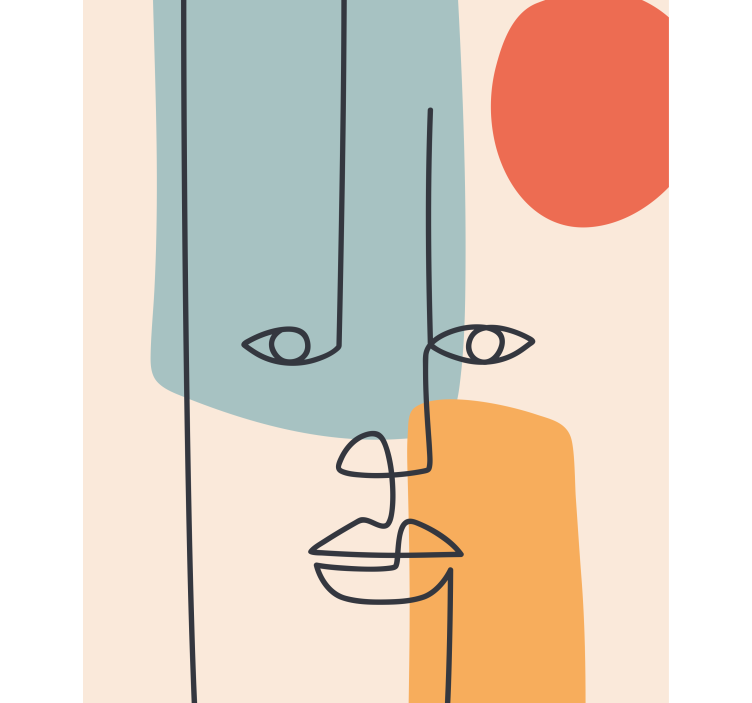 Umělecké tažené malování na obličej - TenStickers