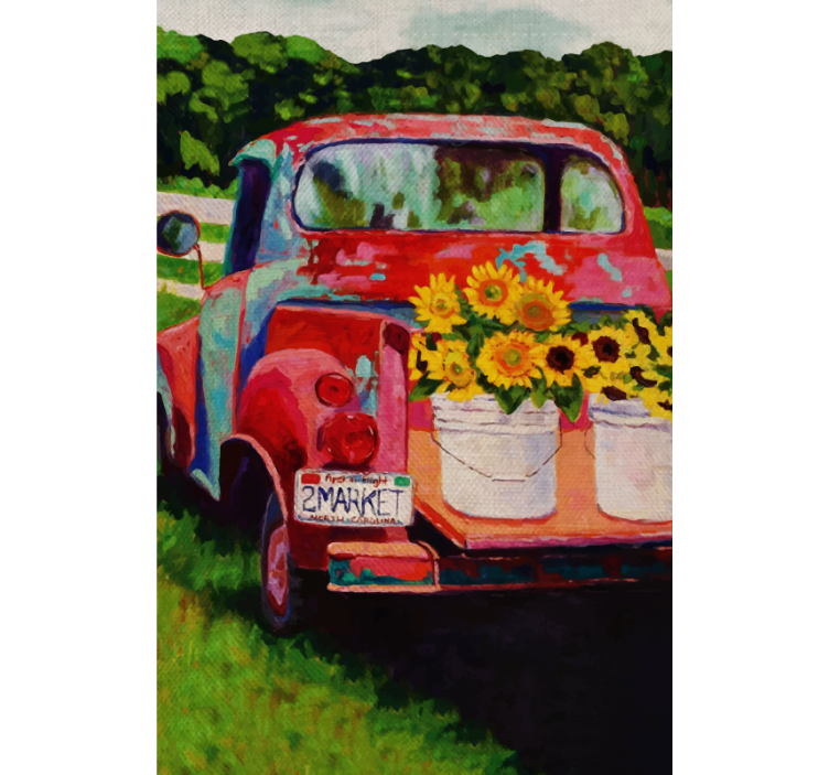 Vintage kamion kytice Květinová roleta - TenStickers