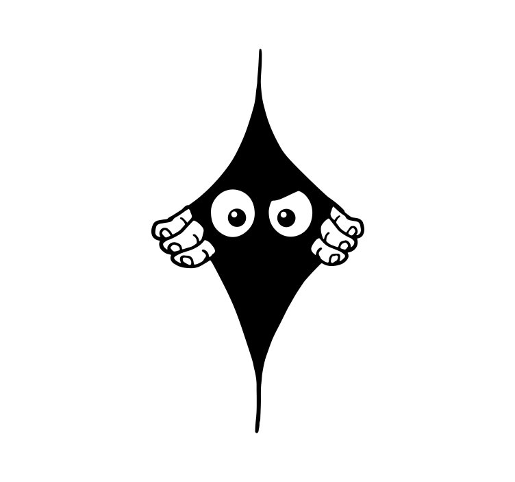 Legrační jednobarevné vykukující oči roleta - TenStickers